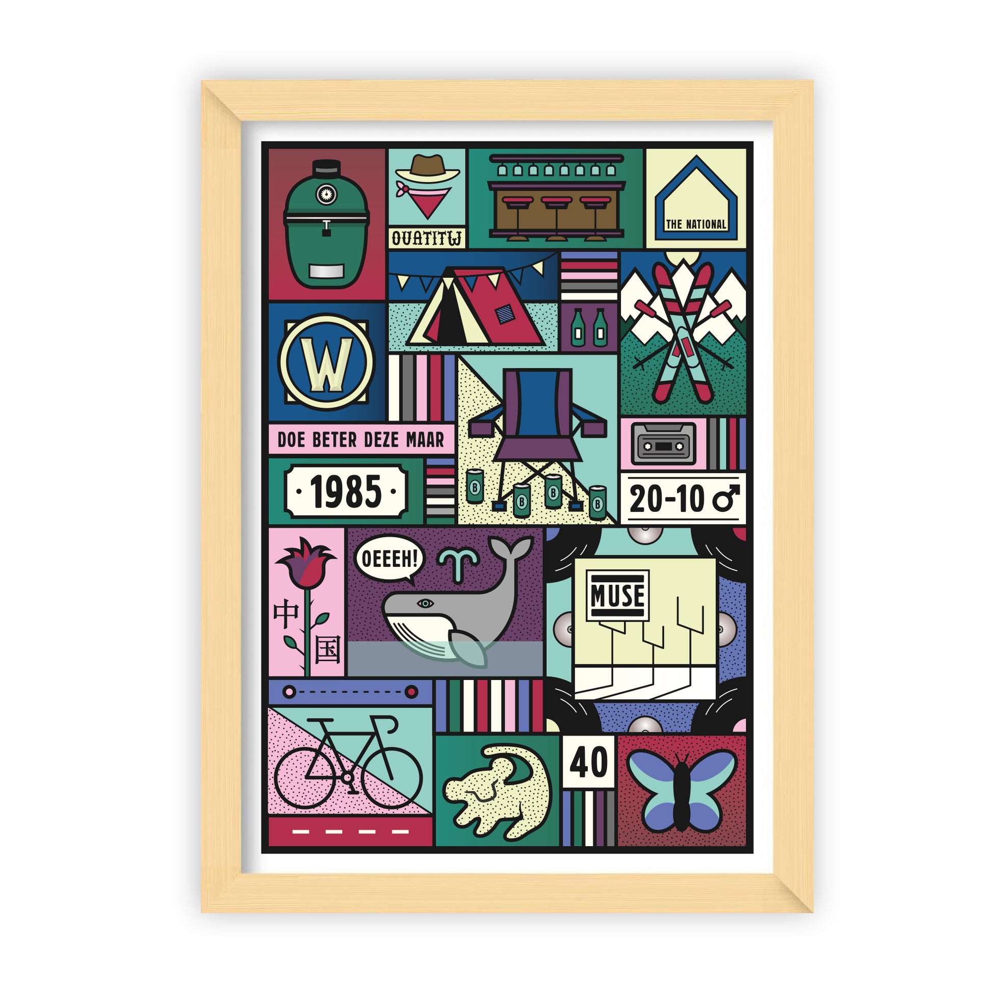 Custom made poster, ontwerp door Matzwart en verkrijgbaar bij cadeauwinkel 'A Given Horse'. Arnoud, ingelijst.