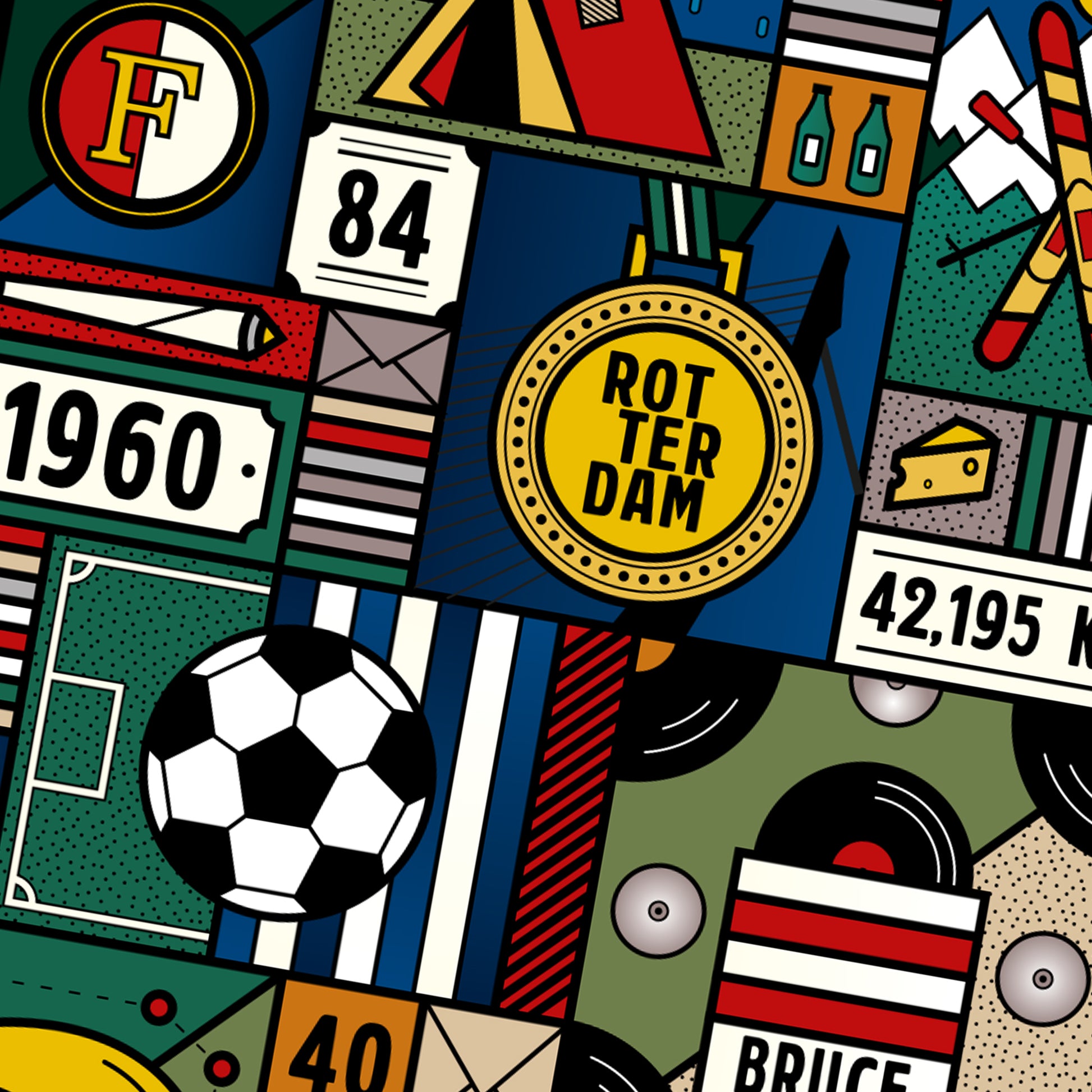 Custom made poster, ontwerp door Matzwart en verkrijgbaar bij cadeauwinkel 'A Given Horse'. Jaap en Carla, detail.