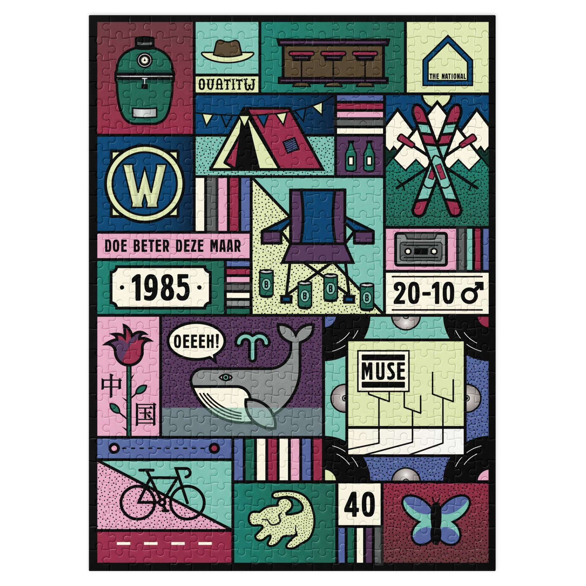 Custom made puzzel, ontwerp door Matzwart en verkrijgbaar bij cadeauwinkel 'A Given Horse'. Arnoud, compleet.