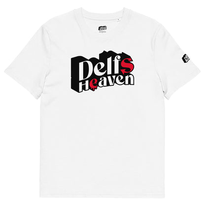 Wit T-Shirt met de tekst 'Delfsheaven', ontwerp door Matzwart en verkrijgbaar bij cadeauwinkel 'A Given Horse'. Voorkant.