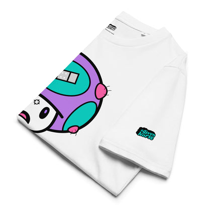 Wit T-Shirt met een afbeelding van Toad, ontwerp door De Zwarte Markt en verkrijgbaar bij cadeauwinkel 'A Given Horse'. Gevouwen.